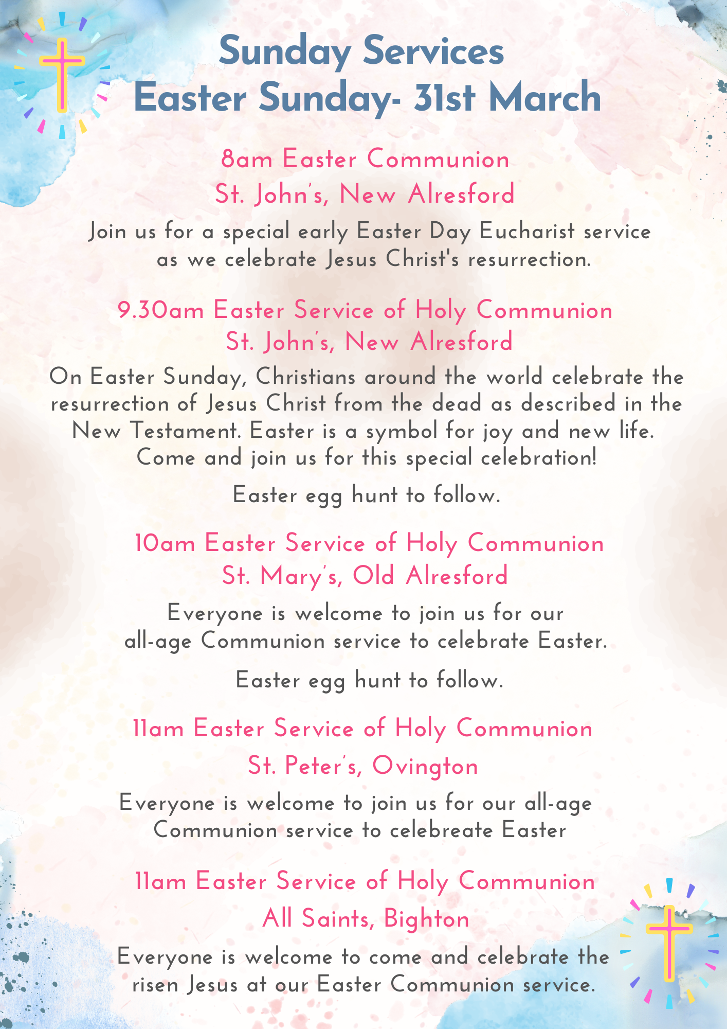 Easter Sunday Services 2024
