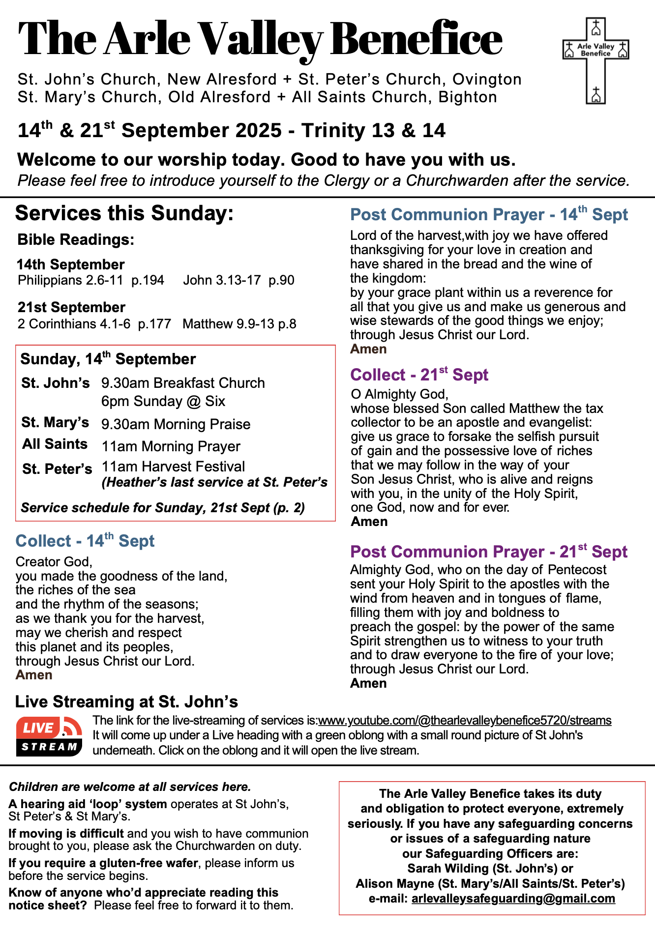14th & 21st September